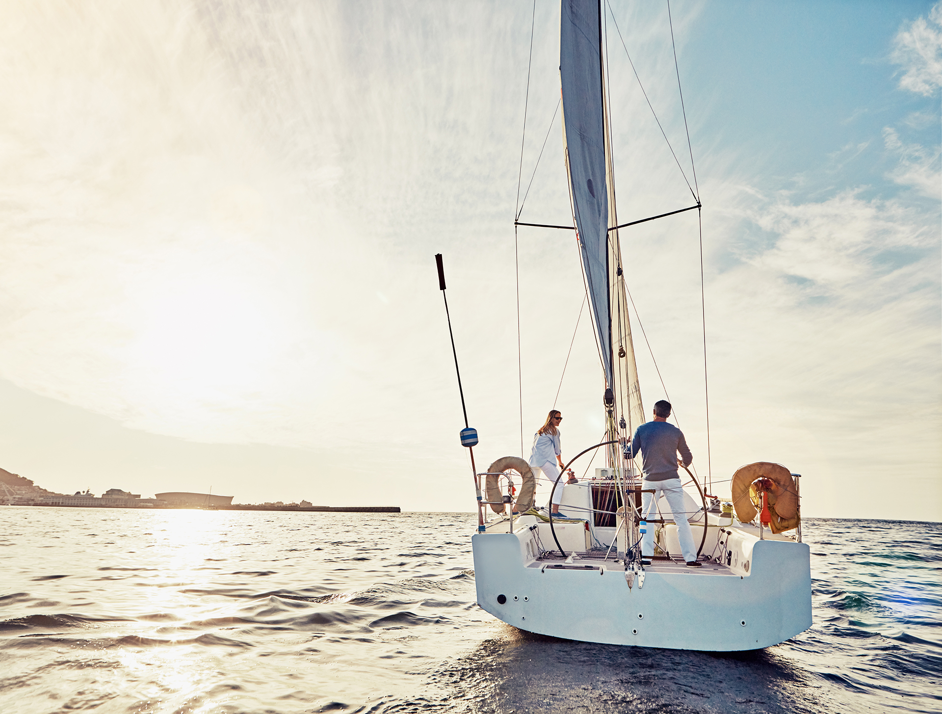 Couple Out Sailing on a Yacht in the Florida Keys Off Isla Bella Resort