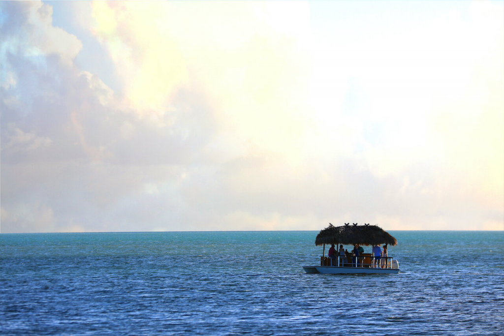 a boat heading out into the ocean