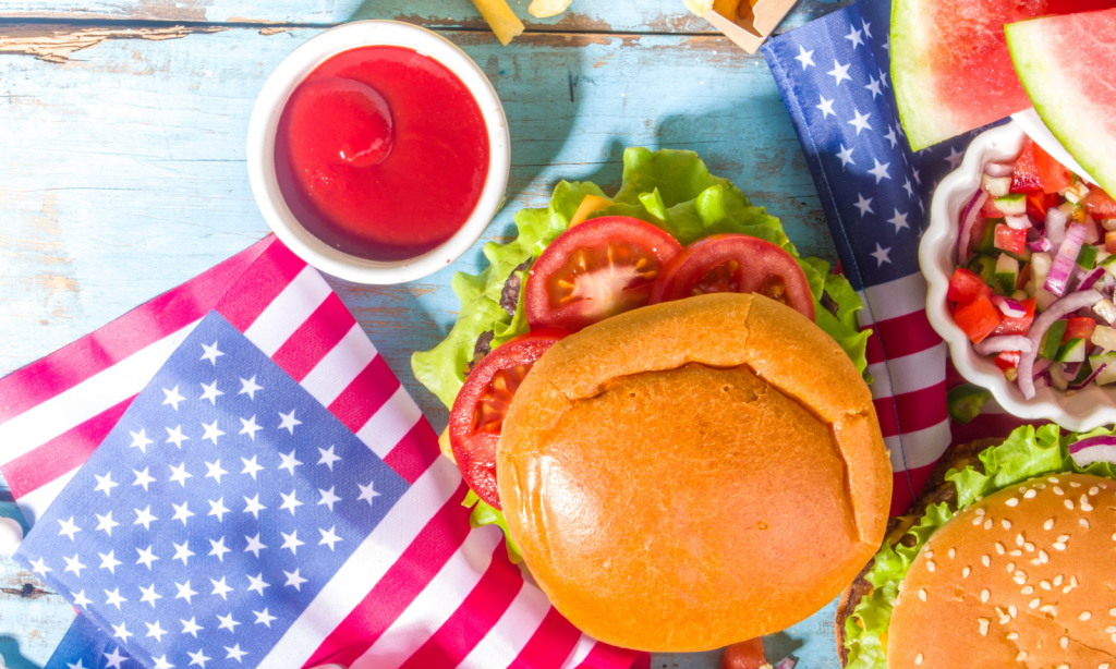 burger and American flag
