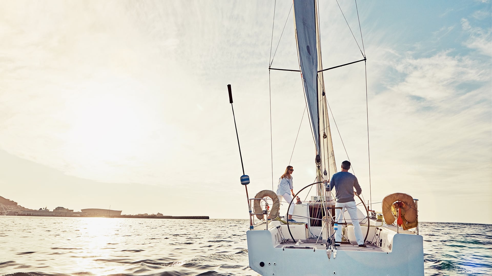 Couple Out Sailing on a Yacht in the Florida Keys Off Isla Bella Resort