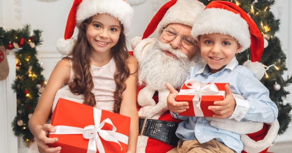 Children Meeting Santa
