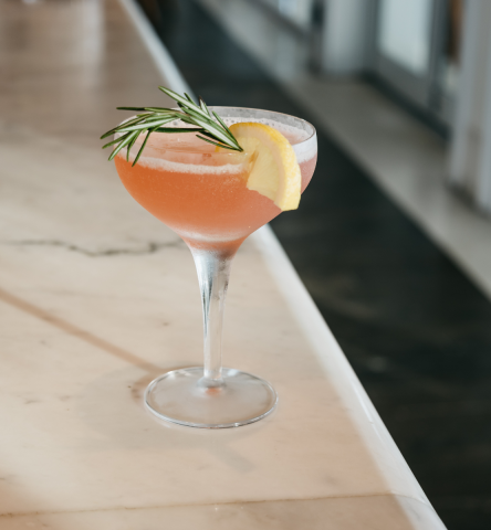 Refreshing signature cocktail served at Isla Bella Resort bar in Marathon Florida Keys all inclusive dining experience